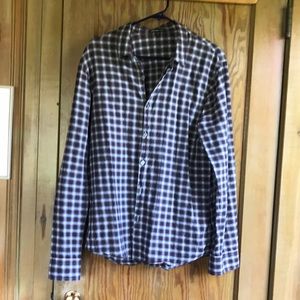 James Perse plaid button front shirt size 2. (M). Good used condition.